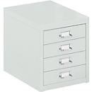 Armoire à tiroirs A4, avec 4 tiroirs, 330 mm de hauteur, gris clair
