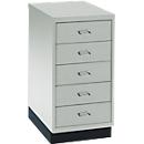 Armoire à tiroirs A4, avec 5 tiroirs, 675 mm de hauteur, gris clair