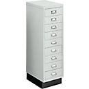 Armoire à tiroirs A4, avec 9 tiroirs, 940 mm de hauteur, gris clair