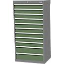 Armoire à tiroirs Bedrunka+Hirth, 11 tiroirs, verrouillable, jusqu'à 1200 kg, L 680 x P 500 x H 1319 mm, tôle d'acier