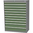 Armoire à tiroirs Bedrunka+Hirth, 11 tiroirs, verrouillable, jusqu'à 1200 kg, L 980 x P 500 x H 1319 mm, tôle d'acier
