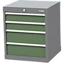 Armoire à tiroirs Bedrunka+Hirth, 2 x tiroirs larges &amp; 2 x tiroirs étroits, verrouillable, jusqu'à 1200 kg, L 530 x P 500 x H 619 mm, tôle d'acier