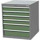 Armoire à tiroirs Bedrunka+Hirth, 2 x tiroirs larges &amp; 4 x tiroirs étroits, verrouillable, jusqu'à 1500 kg, L 705 x P 736 x H 819 mm, tôle d'acier