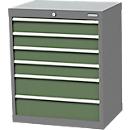 Armoire à tiroirs Bedrunka+Hirth, 6 tiroirs, verrouillable, jusqu'à 1200 kg, L 680 x P 500 x H 819 mm, tôle d'acier
