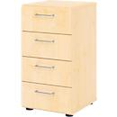 Armoire à tiroirs Breno, 4 tiroirs, poignées métalliques, L 400 x P 420 x H 748 mm, érable/érable