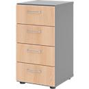 Armoire à tiroirs Breno, 4 tiroirs, poignées métalliques, L 400 x P 420 x H 748 mm, graphite/chêne