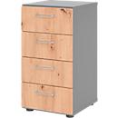 Armoire à tiroirs Breno, 4 tiroirs, poignées métalliques, L 400 x P 420 x H 748 mm, graphite/chêne rouvre