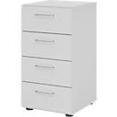 Armoire à tiroirs Breno, 4 tiroirs, poignées métalliques, L 400 x P 420 x H 748 mm, gris clair/gris clair