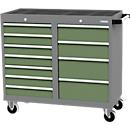 Armoire à tiroirs mobile Bedrunka+Hirth, 11 tiroirs, poignée de poussée, verrouillable, jusqu'à 500 kg, L 1060 x P 500 x H 1000 mm, tôle d'acier