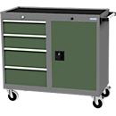 Armoire à tiroirs mobile Bedrunka+Hirth, 4 tiroirs, 1 porte battante, poignée de poussée, verrouillable, jusqu'à 500 kg, L 1060 x P 500 x H 1000 mm, tôle d'acier