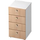 Armoire à tiroirs TOPAS LINE, 2 HC, L 400 mm, blanc/décor chêne