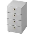 Armoire à tiroirs TOPAS LINE, 2 HC, L 400 mm, gris clair/gris clair