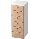 Armoire à tiroirs TOPAS LINE, 3 HC, L 400 mm, blanc/décor chêne