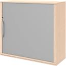 Armoire à volet BARI, 4 étagères, s'ouvre depuis la droite, serrure et cloison médiane, l. 1200 x P 430 x H 1117 mm, coloris érable