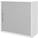 Armoire à volet BARI, 4 tablettes, s'ouvre depuis la droite, serrure & cloison médiane, l. 1200 x P 430 x H 1117 mm, blanc
