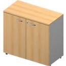Armoire ARLON OFFICE, 2 hauteurs de classeur, verrouillable, l. 900 x P 450 x H 816 mm, coloris hêtre/alu