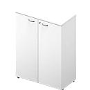 Armoire ARLON OFFICE, 3 hauteurs de classeurs, verrouillable, L 900 x P 450 x H 1 232 mm, blanc/blanc