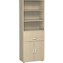 Armoire combinée à dossiers suspendus ALICANTE, 6 HC, l. 800 mm, coloris érable