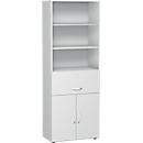 Armoire combinée à dossiers suspendus ALICANTE, 6 HC, l. 800 mm, gris clair