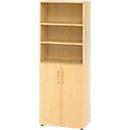 Armoire combinée Breno, 6OH, élément d'armoire et d'étagère, verrouillable, L 800 x P 420 x H 2156 mm, panneau de particules, érable/érable