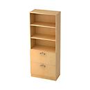 Armoire combinée TARVIS, 5 HC, 2 étagères + 2 tiroirs à DS verrouillables, l. 800 x P 420 x H 2004 mm, décor érable