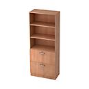 Armoire combinée TARVIS, 5 HC, 2 étagères + 2 tiroirs à DS verrouillables, l. 800 x P 420 x H 2004 mm, décor noyer