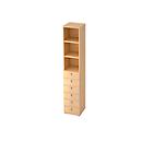 Armoire combinée TOPAS LINE, 6 hauteurs de classeurs, étagères + 6 tiroirs, érable/érable