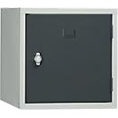 Armoire cube en métal verrouillable, 380 mm, corps gris, porte anthracite RAL 7016