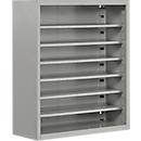 Armoire d'atelier, hauteur 830 mm, 6 étagères, sans portes et sans bacs, alu blanc 