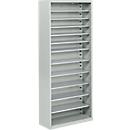 Armoire d'atelier - l. 700 x P 300 x H 1690 mm - 11 étagères - sans bacs - sans portes - gris clair