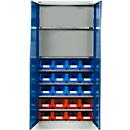 Armoire d'atelier MSI 2409 - équipée de bacs - l. 950 x P 400 x H 1935 mm - gris clair