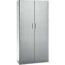 Armoire de bureau, 5 HC, verrouillable, avec portes en applique, L 950 mm, alu blanc