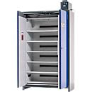 Armoire de charge batterie Asecos ION-PRO-90 PC, 6 étagères perforées + prises de courant, 1 bac de rétention, L 1193 x P 615 x H 2224 mm