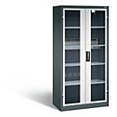Armoire de charge de batterie Basic de C+P avec fenêtre en verre acrylique, H 1950 x L 930 x P 500 mm, anthracite/gris clair