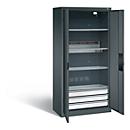 Armoire de charge de batterie Basic de C+P avec portes en tôle pleine, H 1950 x L 930 x P 500 mm, anthracite