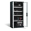 Armoire de charge de batterie Comfort de C+P avec fenêtre en verre acrylique, H 1950 x L 930 x P 500 mm, anthracite/gris clair