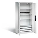 Armoire de charge sur batterie Basic de C+P avec portes en tôle pleine, H 1950 x L 930 x P 500 mm, gris clair