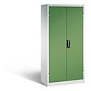 Armoire de charge sur batterie Basic de C+P avec portes en tôle pleine, H 1950 x L 930 x P 500 mm, gris clair/vert réséda