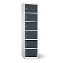 Armoire de chargement des batteries, 6 compartiments avec serrure à cylindre, tôle d'acier gris clair RAL 7035/gris anthracite RAL 7016