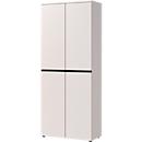 Armoire de classement Aalborg, 2 portes, 4 tablettes, patins de meuble, panneau de particules mélaminé, L 810 x P 400 x H 1970 mm, cachemire
