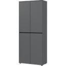 Armoire de classement Aalborg, 2 portes, 4 tablettes, patins de meuble, panneau de particules mélaminé, L 810 x P 400 x H 1970 mm, graphite