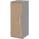 Armoire de classement BARI, 3 HC, 2 étagères, charnière de porte côté gauche, l. 427 x P 430 x H 1117 mm, coloris chêne/gris moyen