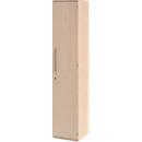 Armoire de classement BARI, 6 hauteurs de classeurs, 5 tablettes, serrure, charnière de porte côté droit, l. 427 x P 430 x H 2174 mm, coloris érable