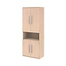 Armoire de classement BARI, 6 HC, 3 tablettes, 1 compartiment ouvert, l. 819 x P 430 x H 2174 mm, coloris érable