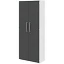 Armoire de classement BARI, 6 HC, 5 tablettes, serrure, l. 819 x P 430 x H 2174 mm, blanc/anthracite