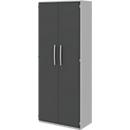 Armoire de classement BARI, 6 HC, 5 tablettes, serrure, l. 819 x P 430 x H 2174 mm, gris clair/anthracite