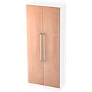 Armoire de classement TARVIS, avec poignée sans serrure, 5 hauteurs de classeur, l. 800 x P 420 x H 2004 mm, coloris blanc/noyer