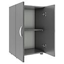 Armoire de classement Ulas, 2 hauteurs de classeurs, 1 tablette, pour env. 14 classeurs, portes battantes, L 490 x P 340 x H 740 mm, bois, anthracite