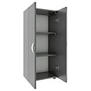 Armoire de classement Ulas, 3 hauteurs de classeurs, 2 tablettes, pour env. 21 classeurs, portes battantes, L 490 x P 340 x H 1080 mm, bois, anthracite