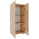 Armoire de classement Ulas, 3 hauteurs de classeurs, 2 tablettes, pour env. 21 classeurs, portes battantes, L 490 x P 340 x H 1080 mm, bois, chêne miel